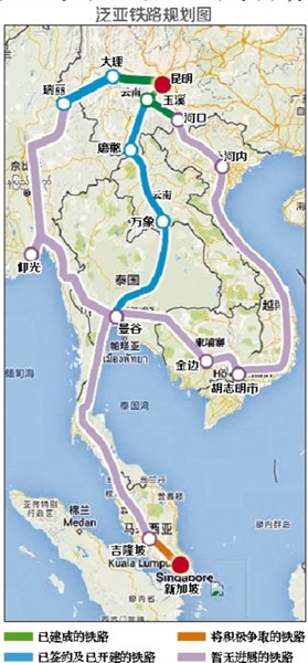中国密集布局东南亚铁路日本是最大对手（图）